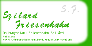 szilard friesenhahn business card